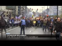 35 ezres tüntetés Brüsszelben, majd zavargások