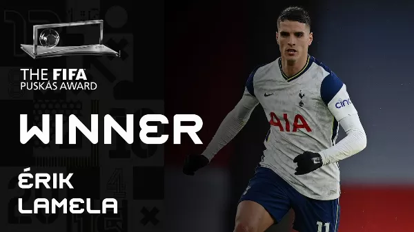 Erik Lamela kapta a Puskás díjat 2021-ben