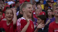 Így szurkoltak a gyerekek a magyar - angolon a Puskás Arénában