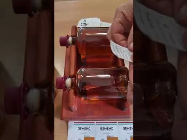 Nézd meg, hogy kerül a cimke a Gemenc whiskey palackra