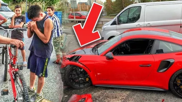 Szegény fiú egy drága autóba hajtott bele biciklijével, erre amit a tulaj tett...