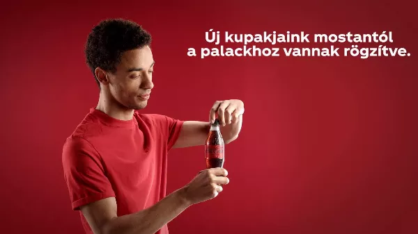 Coca-Cola - Új, palackhoz rögzített kupakok