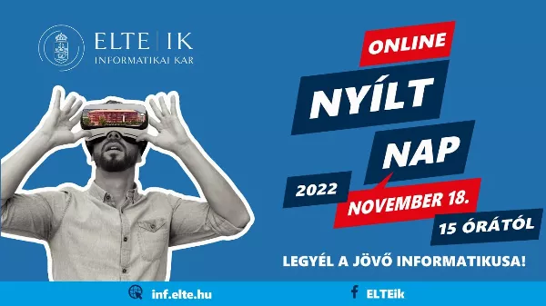 ELTE Informatikai Kar online Nyílt Nap -Ugródeszka a csúcstechnológia világába