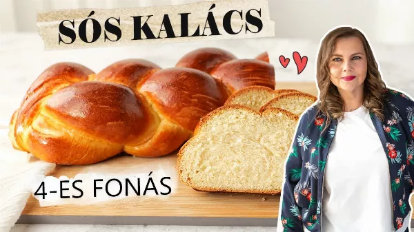 Sós fonott kalács recept 👨‍🍳  négyes fonás