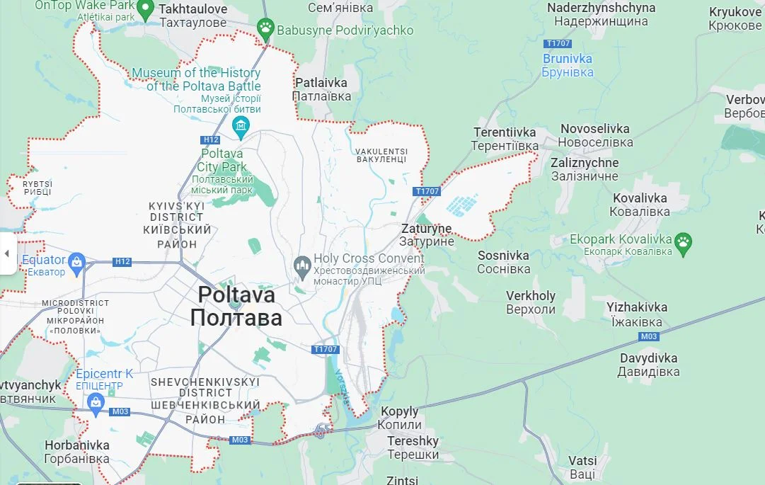 Poltava térkép ukrajna