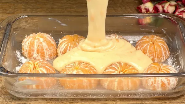 Karácsonyi mandarin szelet 10 percben recept. 🍊🍰  Újévi mandarinos sütemény pillanatok alatt eltűnik