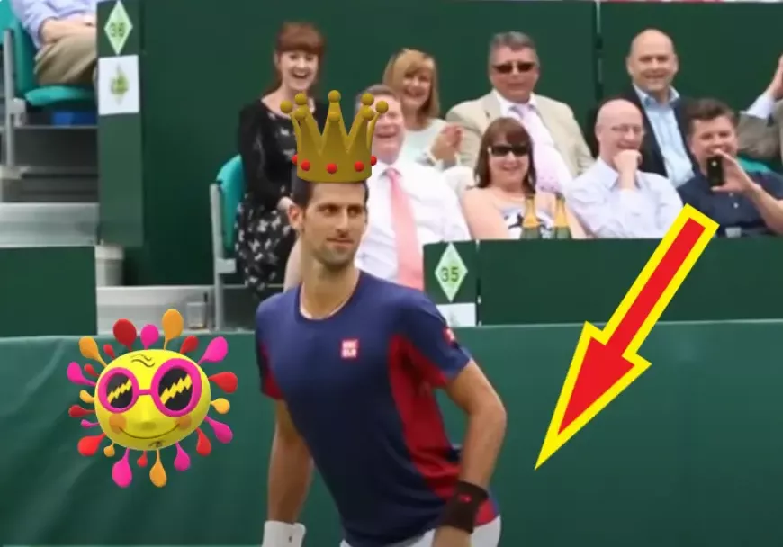 Vicces pillanatok 🤣, amikor nem tudod megállni, hogy ne nevess! Egy legenda késztet mosolyra Novak Djokovic 🎾🥎