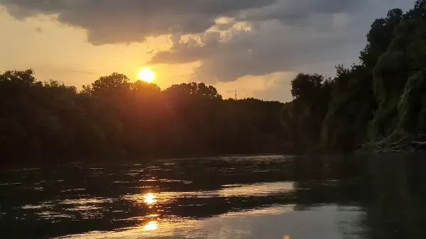 Naplemete a Tisza és a Maros öszefolyásánál Varázslatos hangulat!