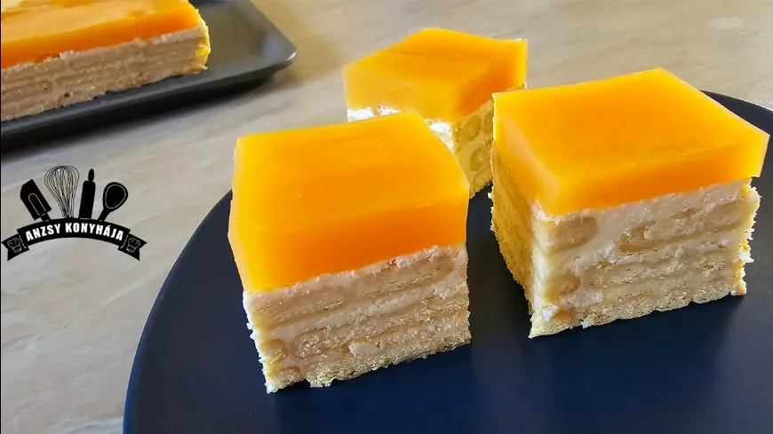 10 perces hamis Fanta/Mirinda szelet recept. Az ősz legfrissítőbb sütés nélküli desszertje 🍰!