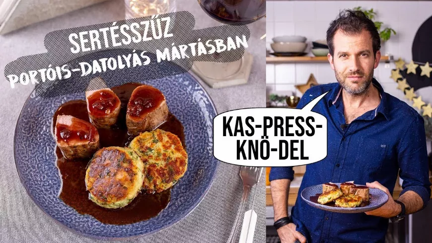 Így készül a sertésszűz portóis mártással és 3 rétegű sajtos knödellel