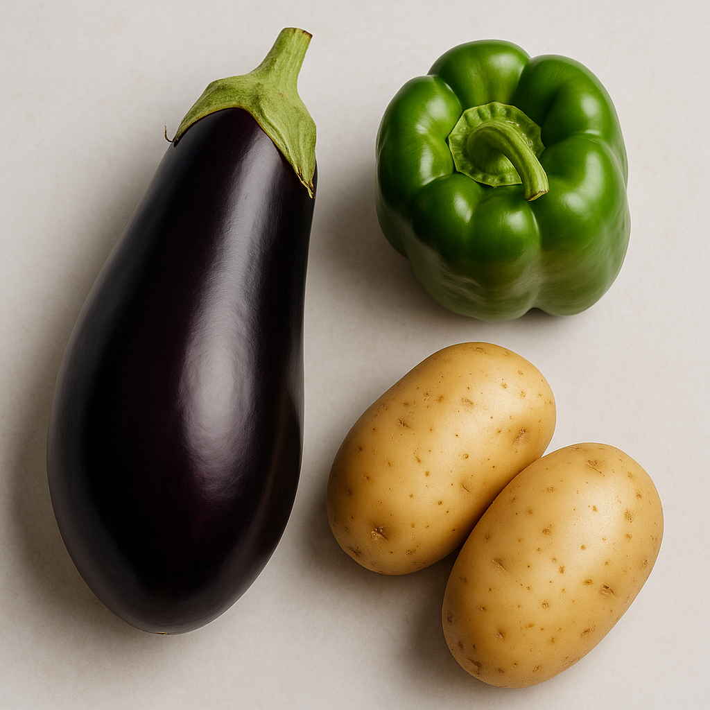padlizsán zöldpaprika brokkoli