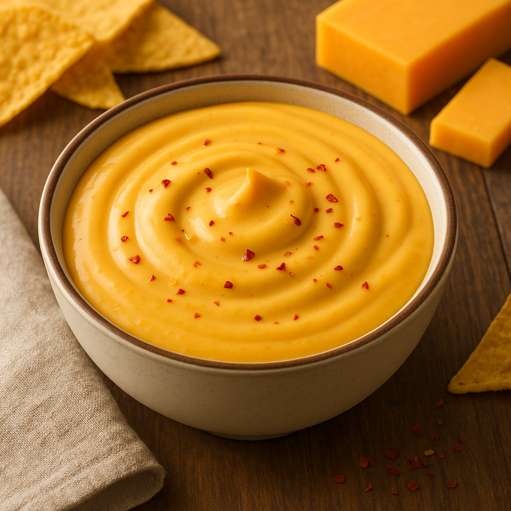 chedar szósz nachos