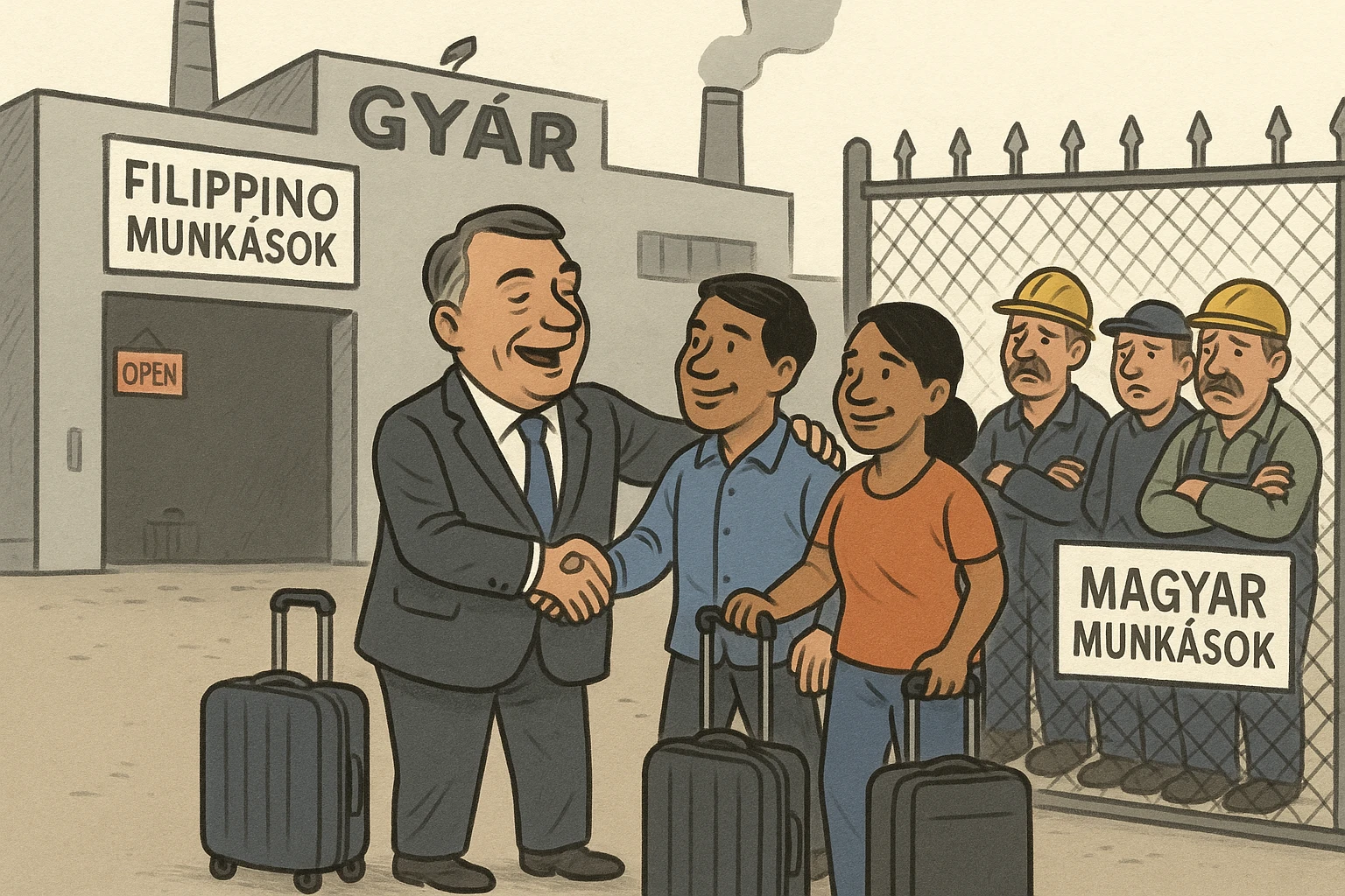 Orbán Viktor bevándolók magyar munkások gyár