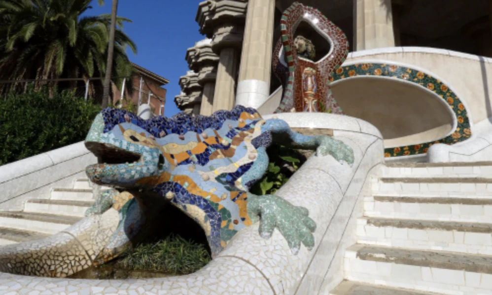 Güell park szalamandra kerámia Barcelona