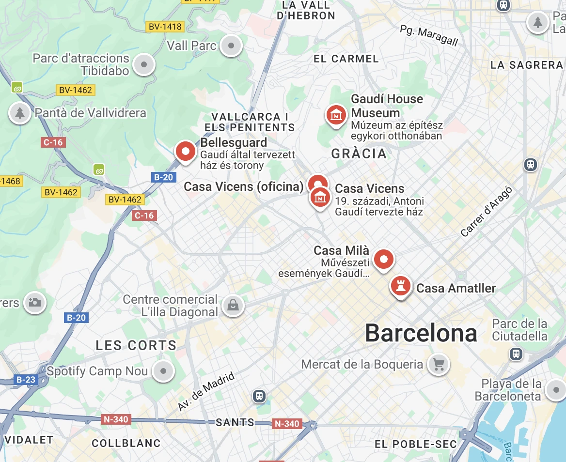 barcelona Gaudi házak