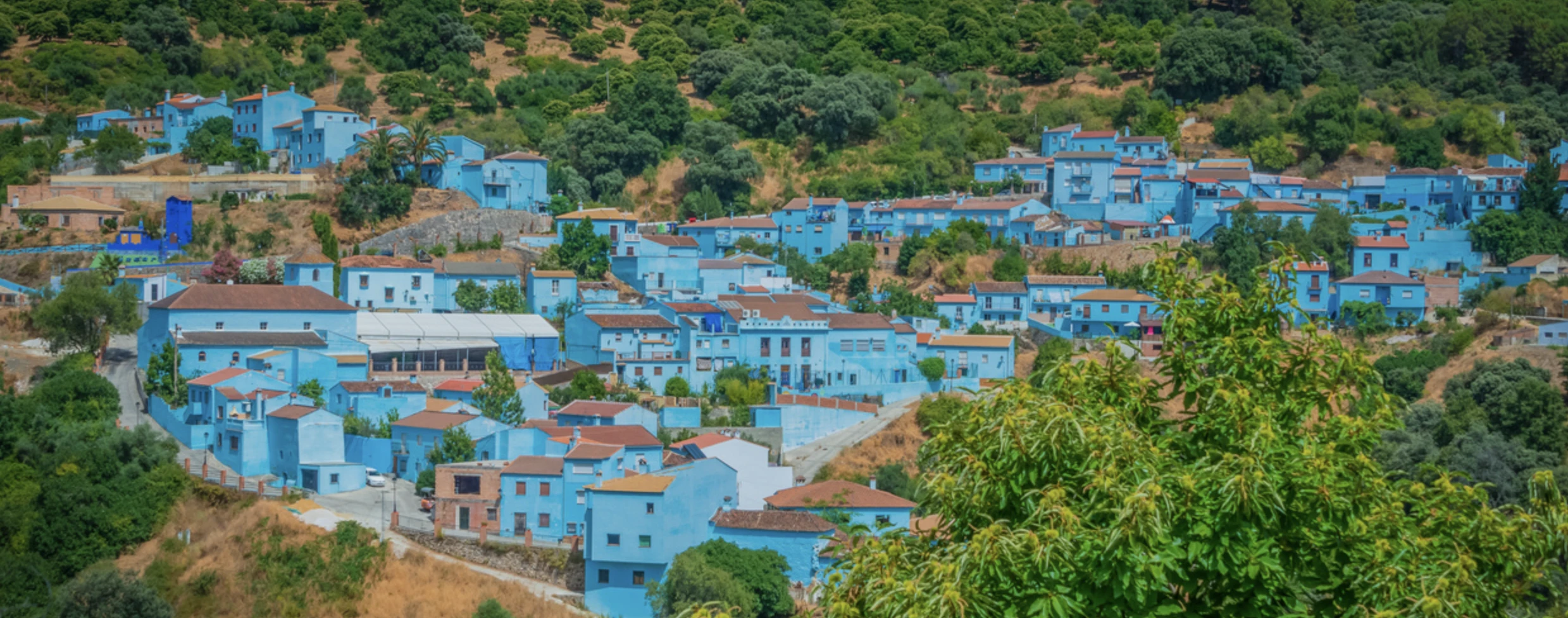 Júzcar kék falu Andalúzia Malaga Hupikék törpikék