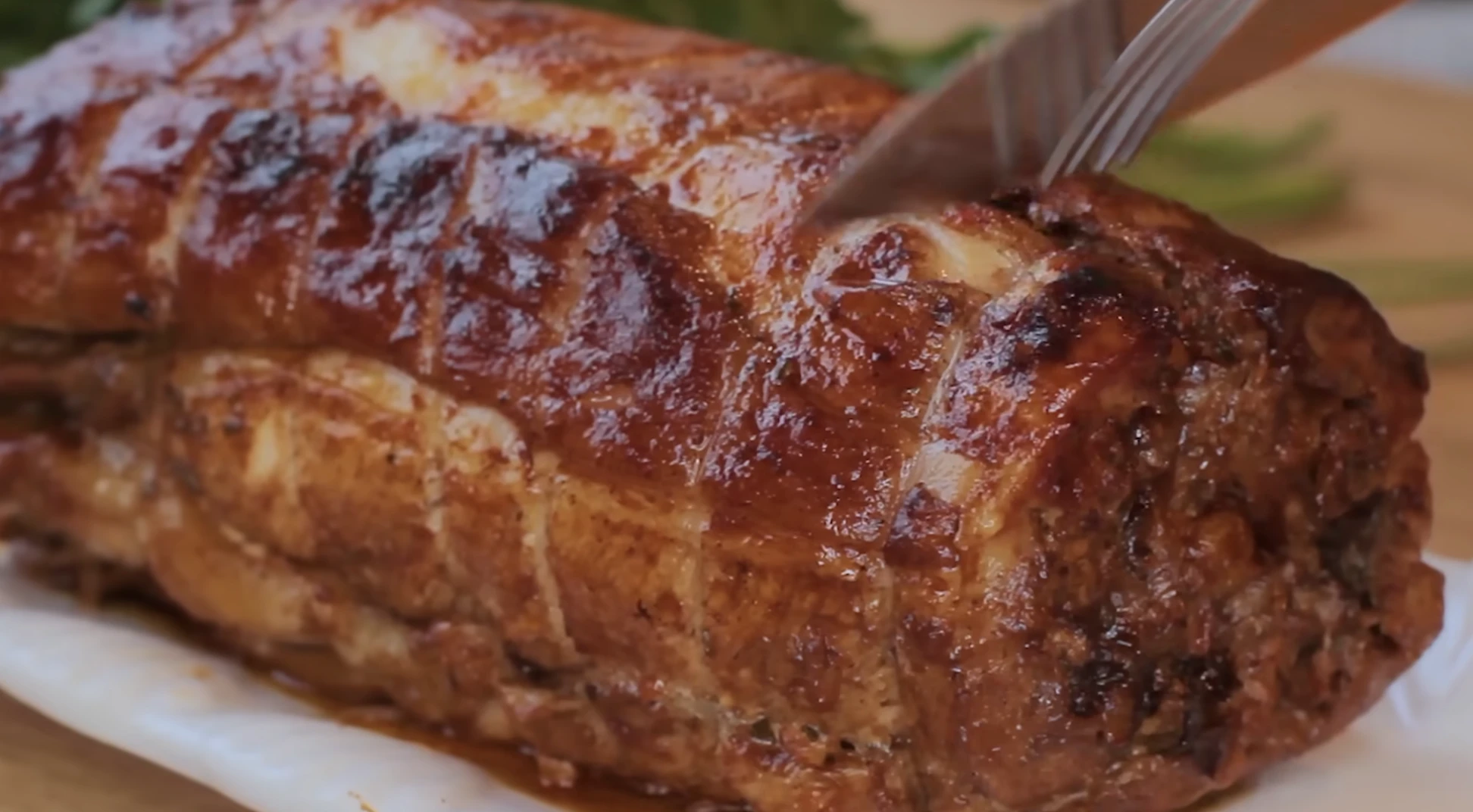 sertéskaraj töltve