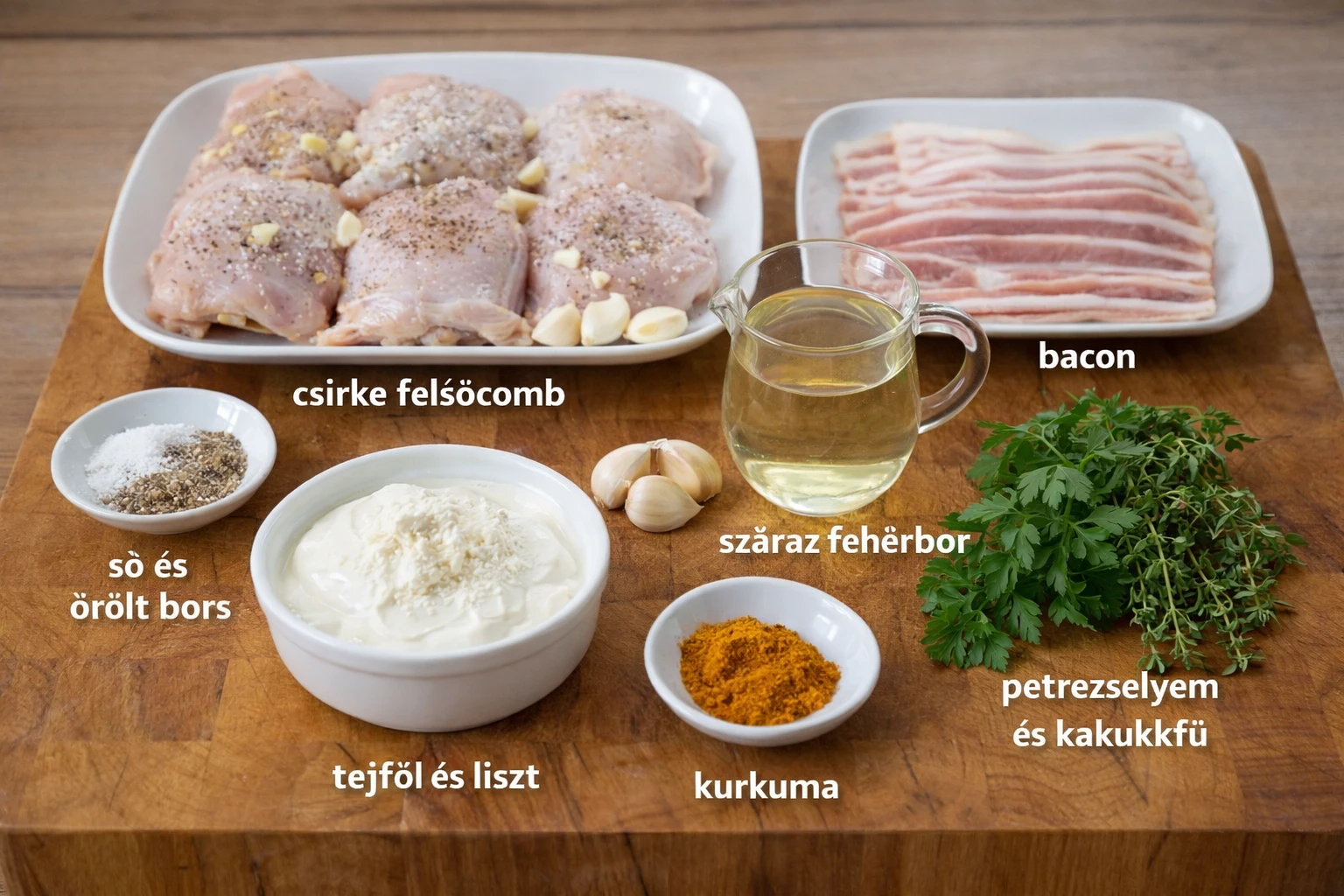 részeges csirke hozzávaló