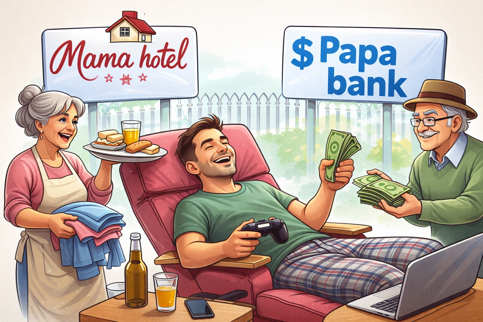 mama hotel papa bank