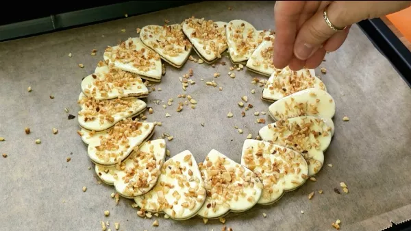 Leveles tésztás nutellás szívkoszorú, gyorsan és egyszerűen