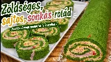 Zöldséges sonkás-sajtos tekercs, ami hidegen a legfinomabb