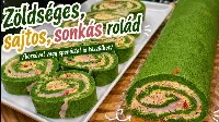 Zöldséges sonkás-sajtos tekercs, ami hidegen a legfinomabb