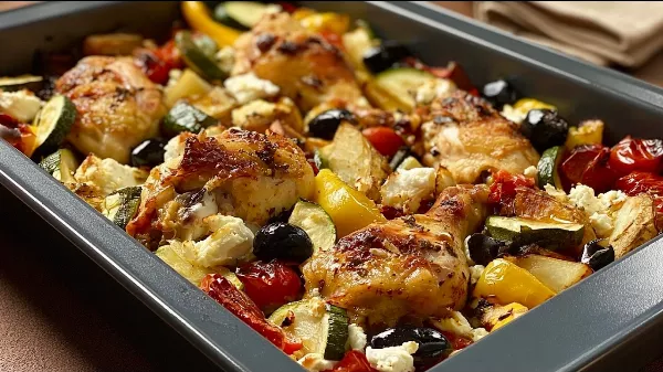 Ez a mediterrán tepsis csirke a feta miatt lesz igazán különleges
