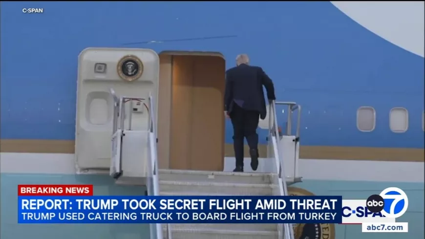 Ételszállító teherautóval vitték el Trumpot az Air Force One-ról